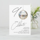 Invitation Soirée d'anniversaire de la Disco 90th Minimalist (Debout devant)