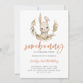 Invitation Soirée d'anniversaire de la fille Bunny mignonne (Devant)