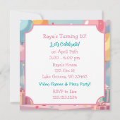 Invitation Soirée d'anniversaire de la mignonne Anime (Dos)