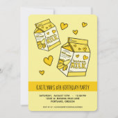 Invitation Soirée d'anniversaire de la mignonne banane (Devant)