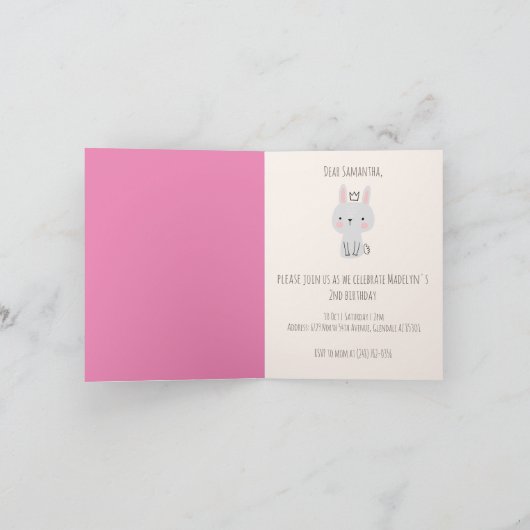 Invitation Soirée d'anniversaire de la mignonne princesse (Intérieur)