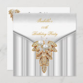 Invitation Soirée d'anniversaire de la perle d'or blanche (Devant / Derrière)