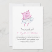 Invitation Soirée d'anniversaire de la petite fille de cochon (Devant)