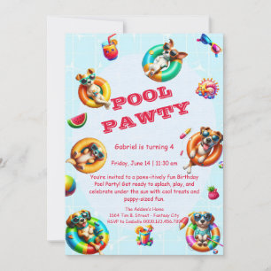 Invitation Soirée d'Anniversaire de la Piscine aux Marionnett