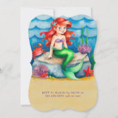 Invitation Soirée d'anniversaire de la sirène de mer (Dos)