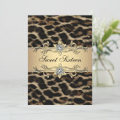 Invitation Soirée d'anniversaire de l'élégant Leopard Sweet s (Debout devant)