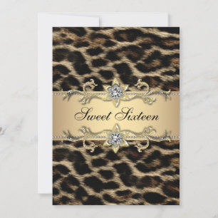 Invitation Soirée d'anniversaire de l'élégant Leopard Sweet s