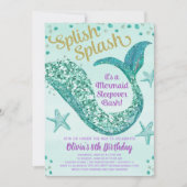 Invitation Soirée d'anniversaire de Mermaid (Devant)