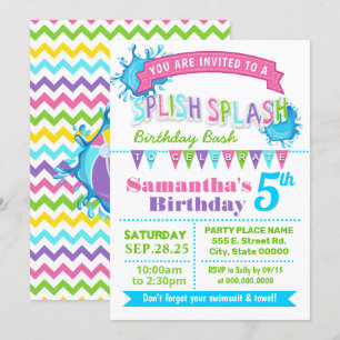 Invitation Soirée d'anniversaire de naissance rose bash