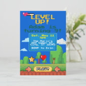 Invitation Soirée d'anniversaire de niveau vers le haut (Debout devant)