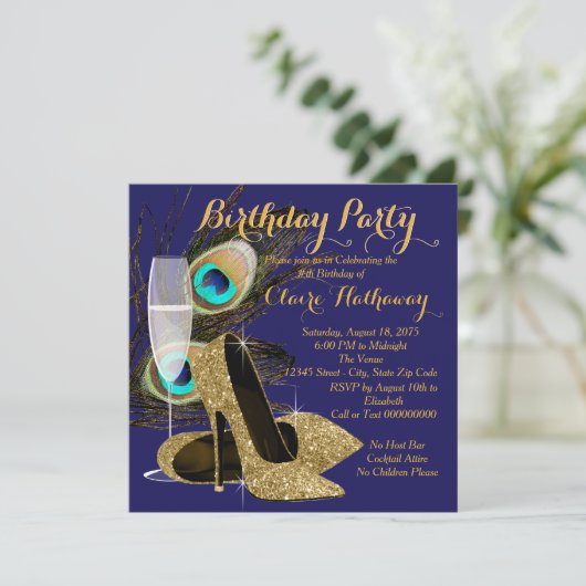 Invitation Soirée d'anniversaire de Peacock (Debout devant)