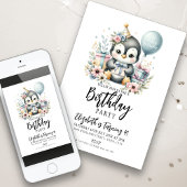 Invitation Soirée d'anniversaire de Penguin