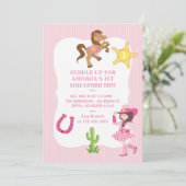 Invitation Soirée d'anniversaire de Pink Cowgirl (Debout devant)