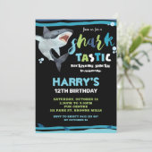 Invitation Soirée d'anniversaire de requin - Tastic (Debout devant)