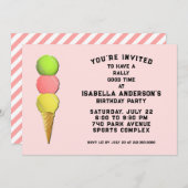 Invitation Soirée d'anniversaire de tennis créative (Devant / Derrière)