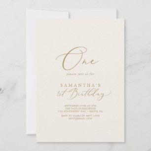 Invitation Soirée d'anniversaire Delicate Gold and Cream