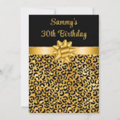 Invitation Soirée d'anniversaire d'Empreinte de léopard d'or  (Devant)