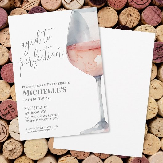Invitation Soirée d'anniversaire des 60 ans de Wine Simple Si