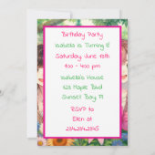 Invitation Soirée d'Anniversaire des filles d'Anime mignonne (Dos)