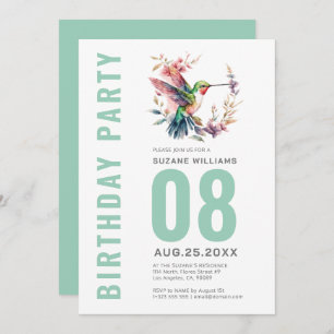 Invitation Soirée d'anniversaire des Hummingbirds Floral Wrea