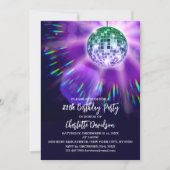 Invitation Soirée d'anniversaire disco 21 ans (Devant)