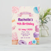 Invitation Soirée d'anniversaire douce et colorée (Debout devant)