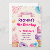 Invitation Soirée d'anniversaire douce et colorée (Devant / Derrière)