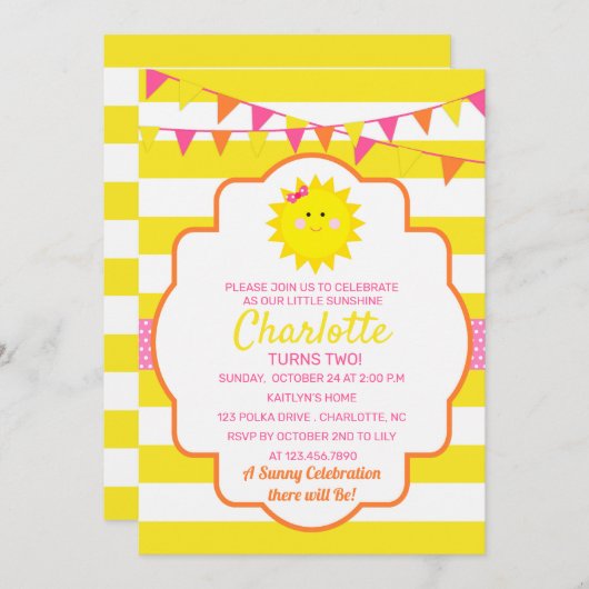 Invitation Soirée d'anniversaire du dimanche (Devant / Derrière)