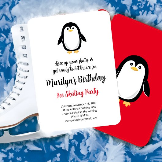 Invitation Soirée d'anniversaire du mignon petit pingouin