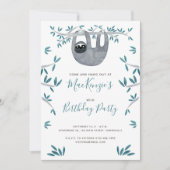 Invitation Soirée d'anniversaire du mignon Sloth Kid (Devant)