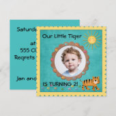 Invitation Soirée d'anniversaire du petit tigre (Devant / Derrière)
