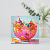 Invitation Soirée d'anniversaire du poisson rouge (Debout devant)