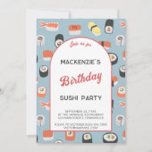 Invitation Soirée d'anniversaire du Sushi (Devant)