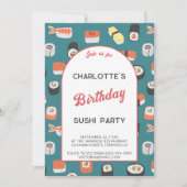 Invitation Soirée d'anniversaire du Sushi (Devant)