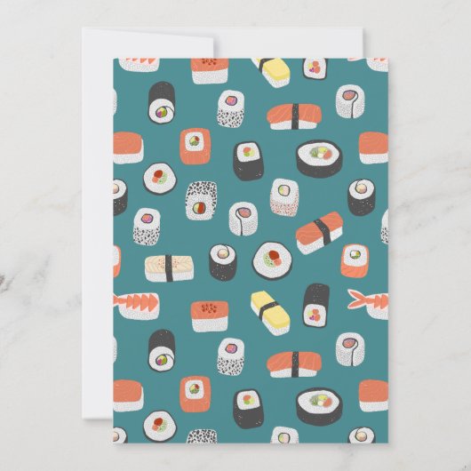 Invitation Soirée d'anniversaire du Sushi (Dos)