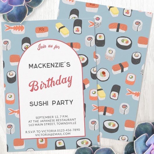 Invitation Soirée d'anniversaire du Sushi