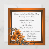 Invitation Soirée d'Anniversaire du Tigre noir et orange (Dos)