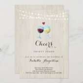 Invitation Soirée d'Anniversaire du vin rouge et blanc - N'im (Devant / Derrière)