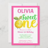 Invitation Soirée d'anniversaire d'une citronnelle rose (Devant)