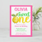 Invitation Soirée d'anniversaire d'une citronnelle rose (Debout devant)