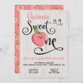 Invitation Soirée d'anniversaire d'une Pêche (Devant / Derrière)