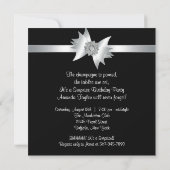 Invitation Soirée d'anniversaire Elegant Black Surprise (Dos)