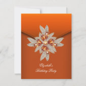 Invitation Soirée d'anniversaire Elegant Burnt Orange Amber (Devant)