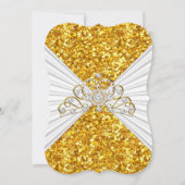 Invitation Soirée d'anniversaire Elegant Gold White parties s (Dos)