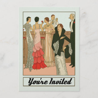 Invitation Soirée d'anniversaire élégante Art déco vintage