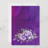 Invitation Soirée d'anniversaire élégante aux roses violets (Dos)