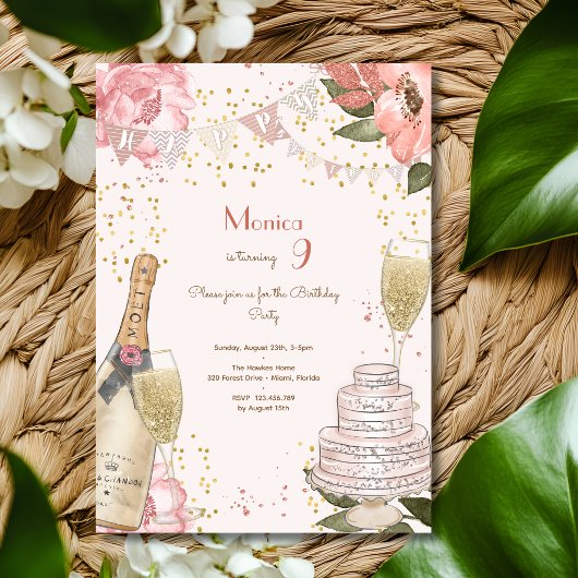 Invitation Soirée d'anniversaire élégante en pastel