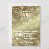 Invitation Soirée d'Anniversaire Élégante Et Dorée (Devant)