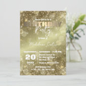 Invitation Soirée d'Anniversaire Élégante Et Dorée (Debout devant)