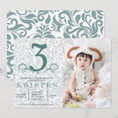 Invitation Soirée d'anniversaire élégante et turquoise (Devant / Derrière)